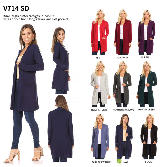 Embrace Comfort with Style: The Knee-Length Duster Cardigan V714