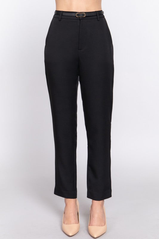 Women's Classic woven pants with belt