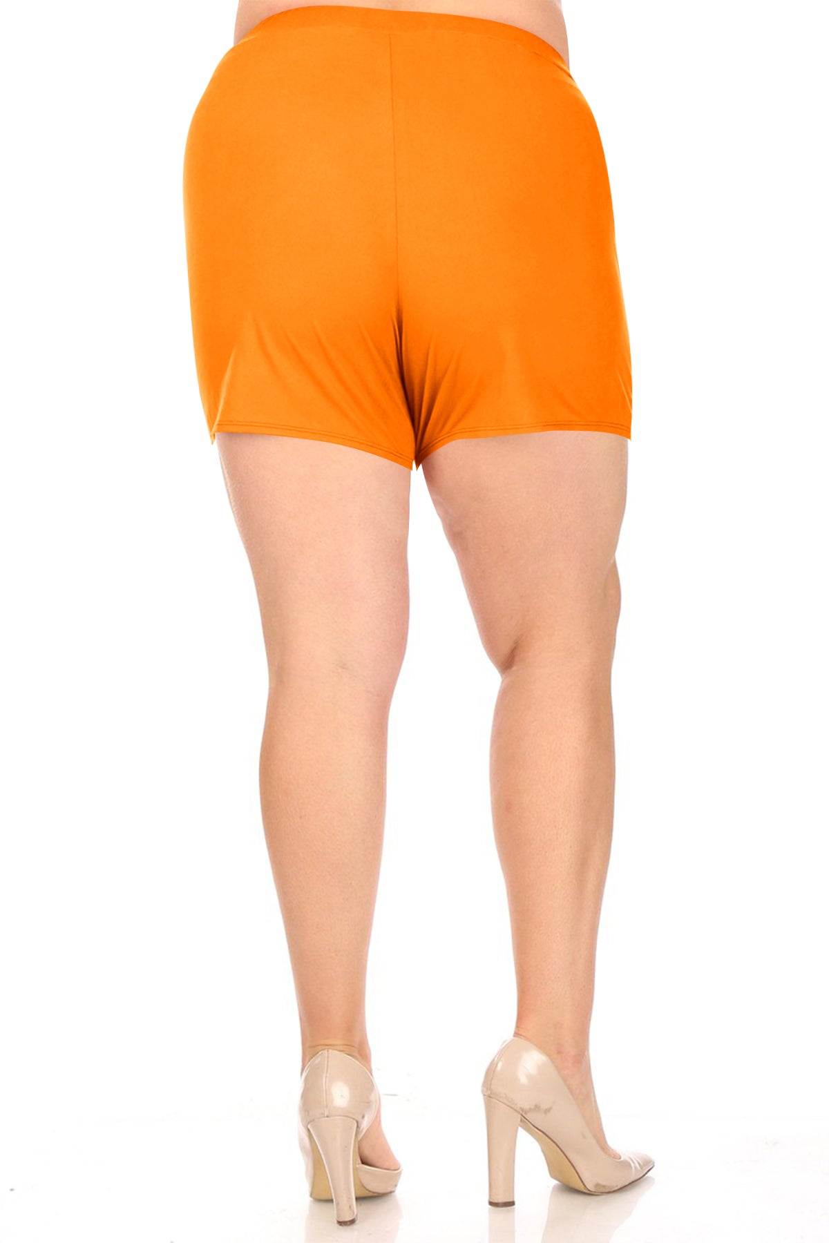 Women's Plus Size Lightweight Elastic High Waist Basic Solid Pants Shorts