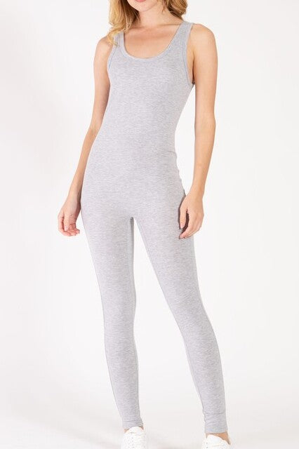 One-Piece Tank Top Jumpsuit – Scoop Neck Spandex Unitard Catsuit