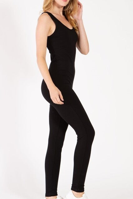 One-Piece Tank Top Jumpsuit – Scoop Neck Spandex Unitard Catsuit