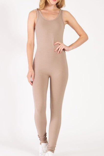 One-Piece Tank Top Jumpsuit – Scoop Neck Spandex Unitard Catsuit