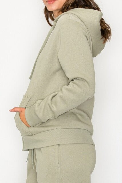 Long Sleeve Fleece Hoodie – Casual Full Zip Solid Jacket