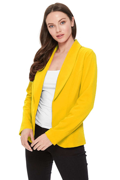 Women's Casual Long Sleeves Office Workwear Solid Blazer Jacket S-3XL