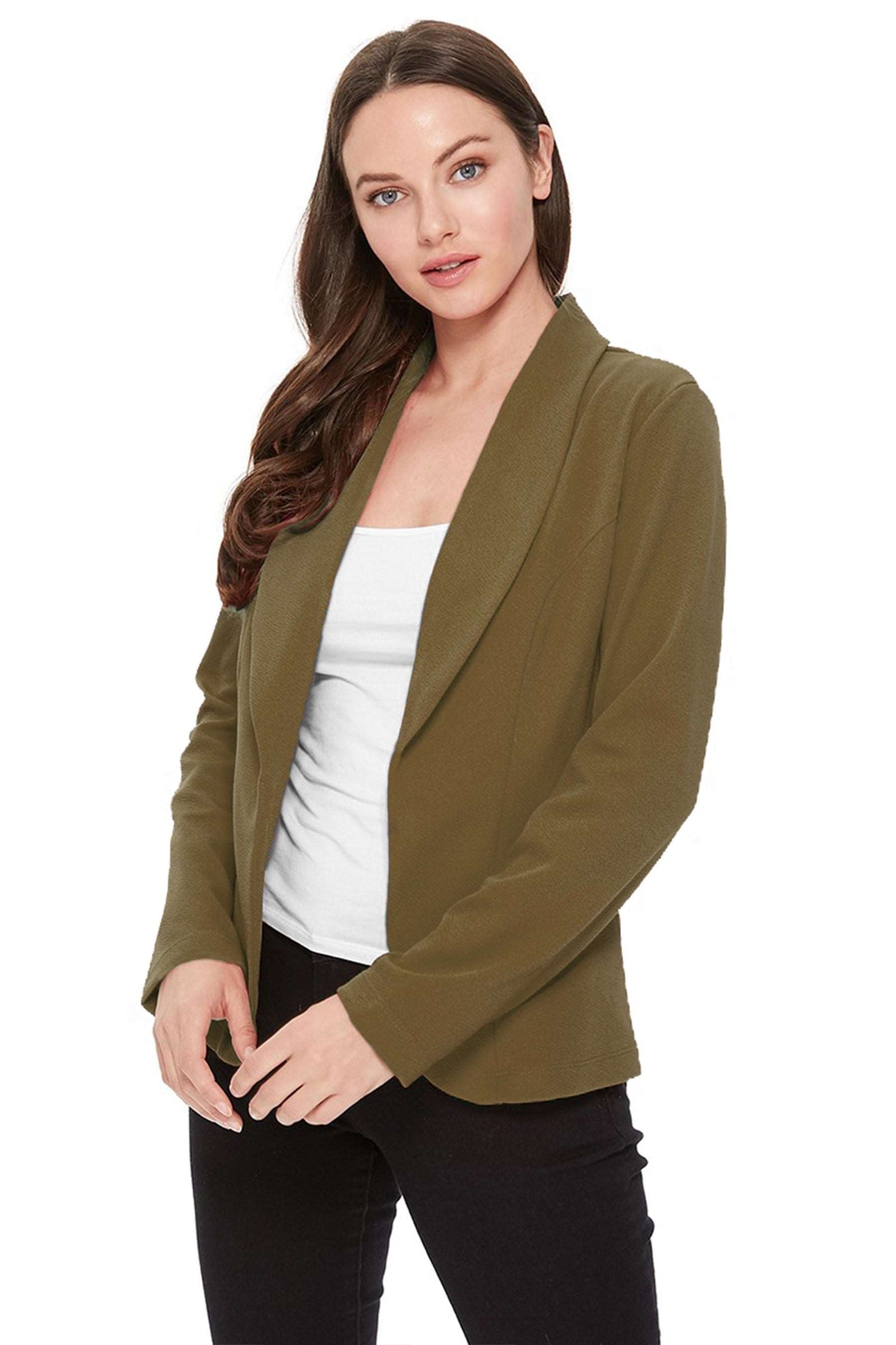 Women's Casual Long Sleeves Office Workwear Solid Blazer Jacket S-3XL