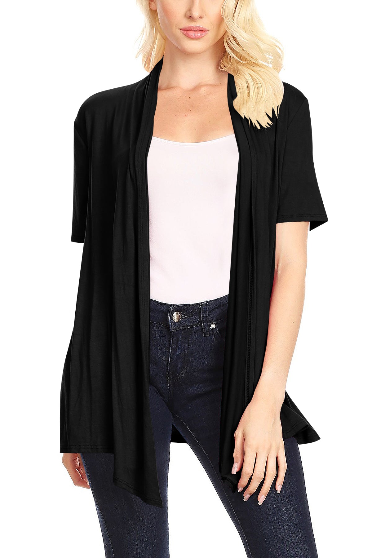 Women's Casual Solid Short Sleeve Cardigan