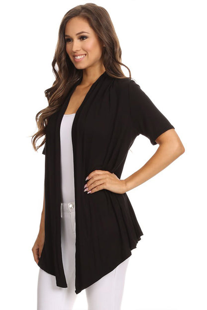 Women's Casual Solid Short Sleeve Cardigan