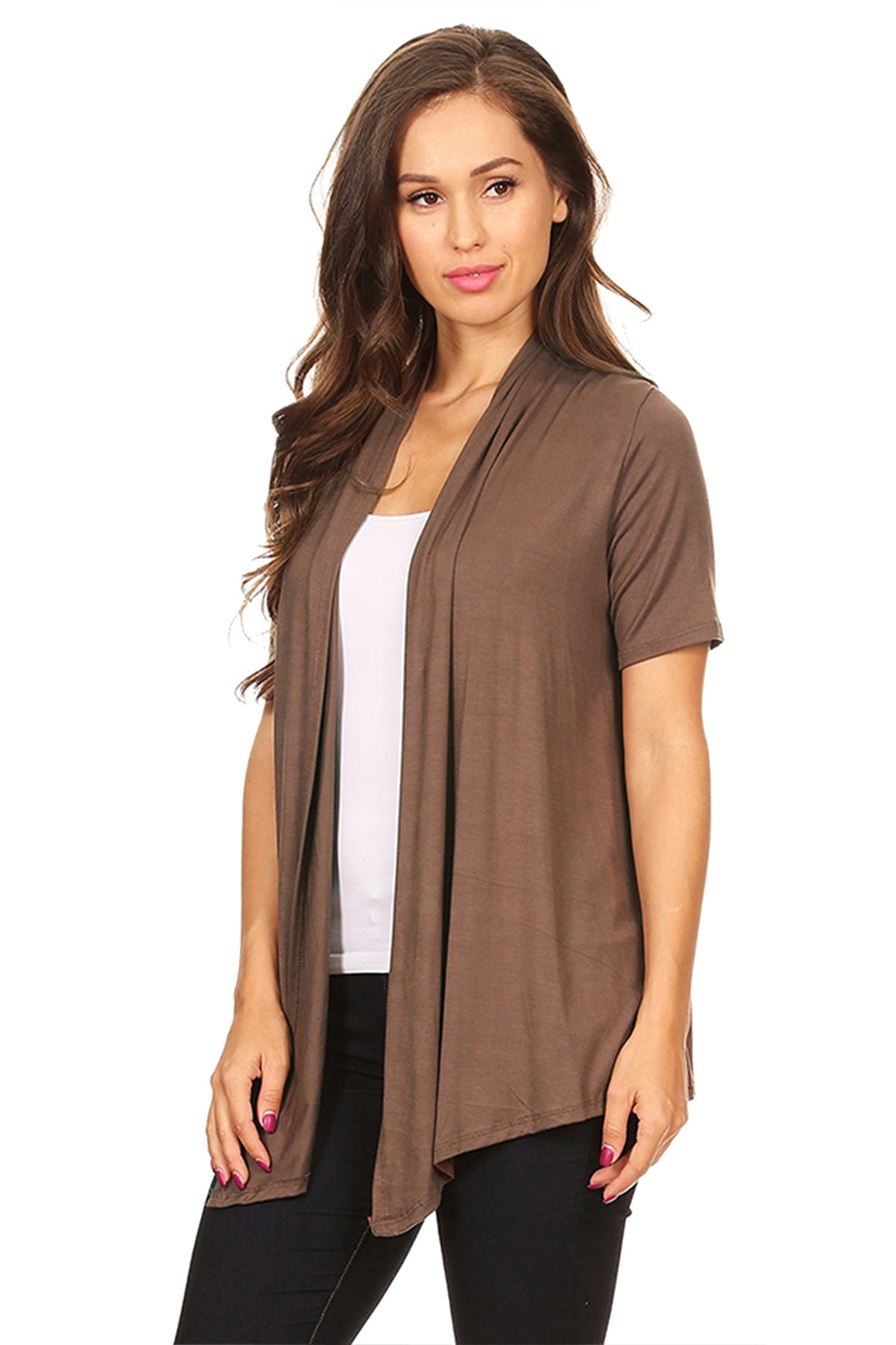 Women's Casual Solid Short Sleeve Cardigan