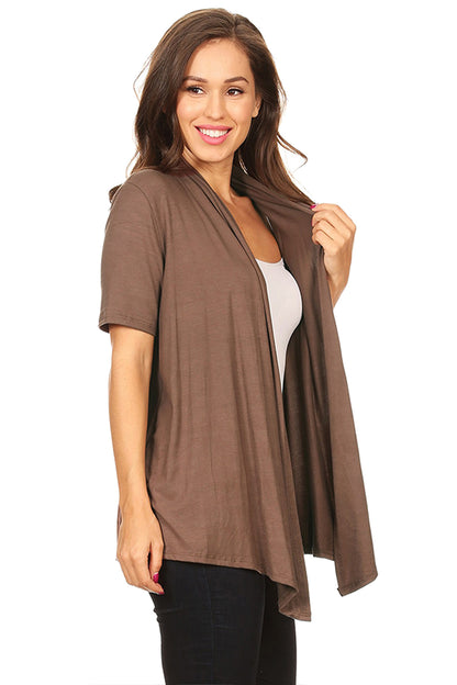 Women's Casual Solid Short Sleeve Cardigan