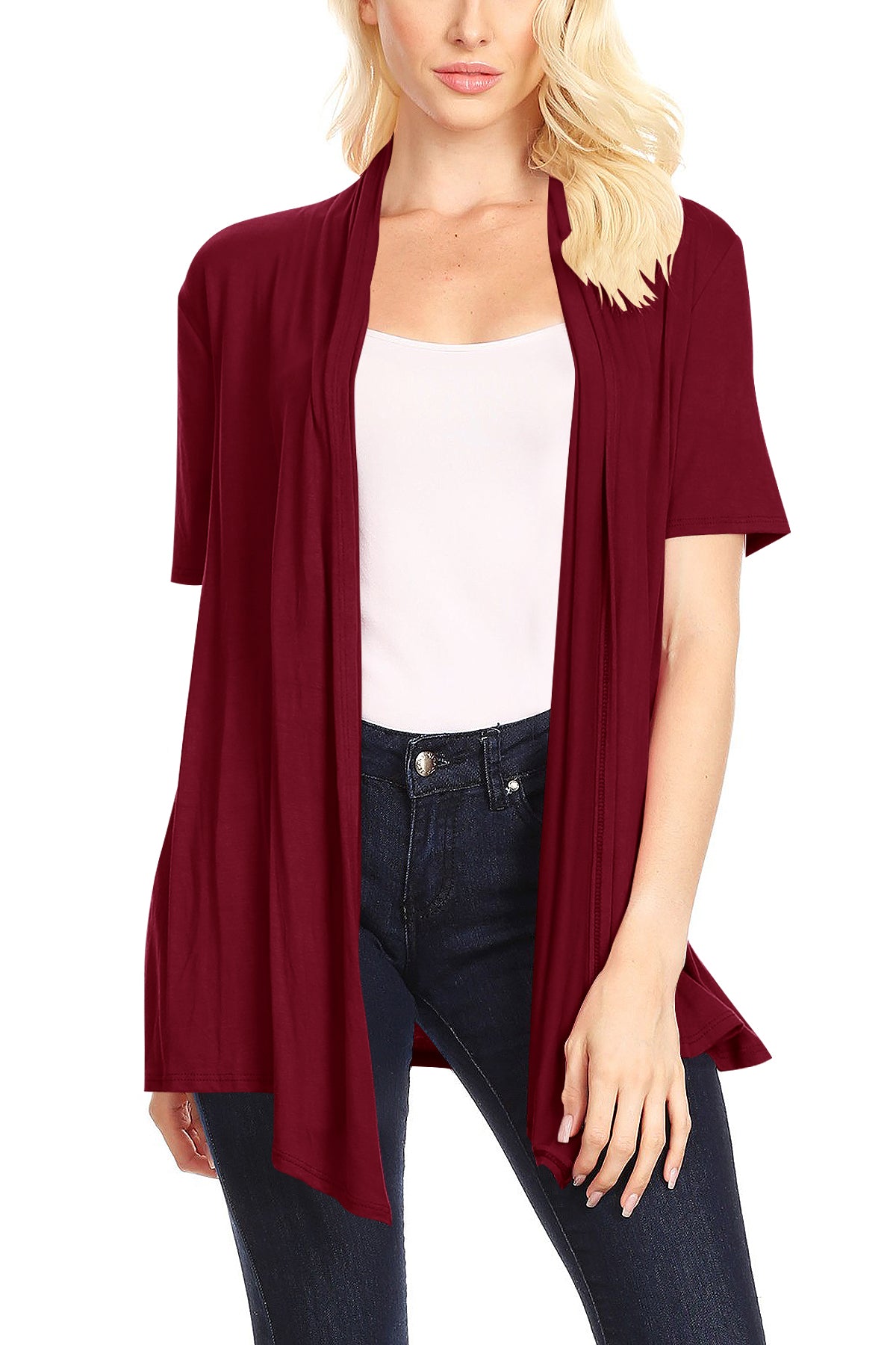 Women's Casual Solid Short Sleeve Cardigan