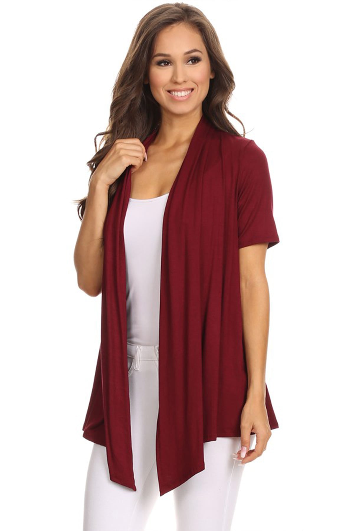 Women's Casual Solid Short Sleeve Cardigan