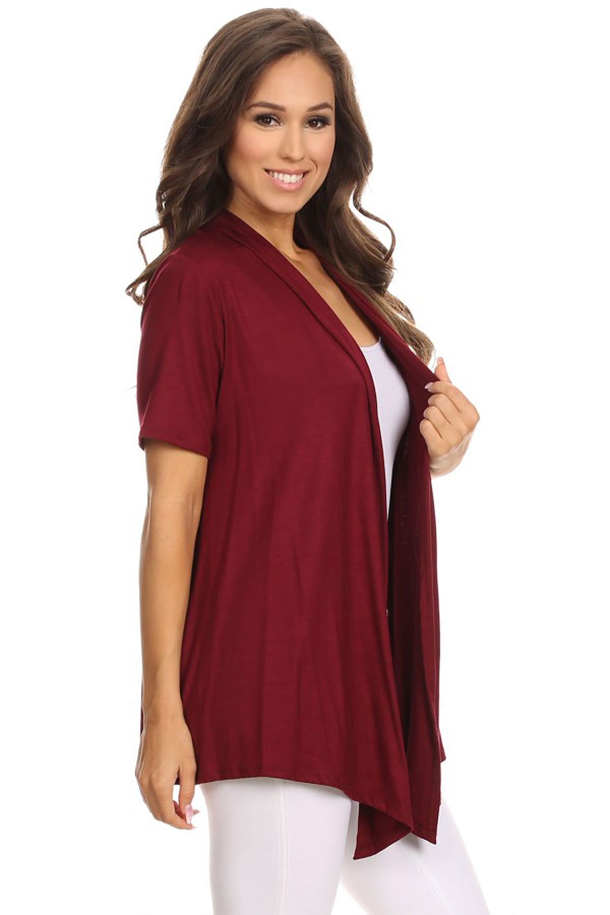 Women's Casual Solid Short Sleeve Cardigan