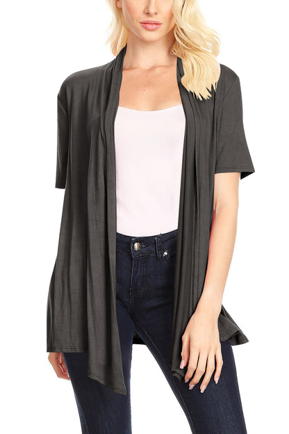 Women's Casual Solid Short Sleeve Cardigan