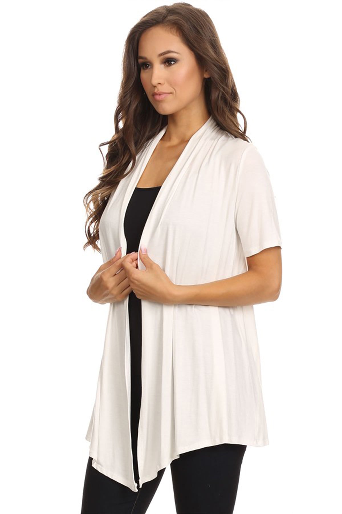 Women's Casual Solid Short Sleeve Cardigan