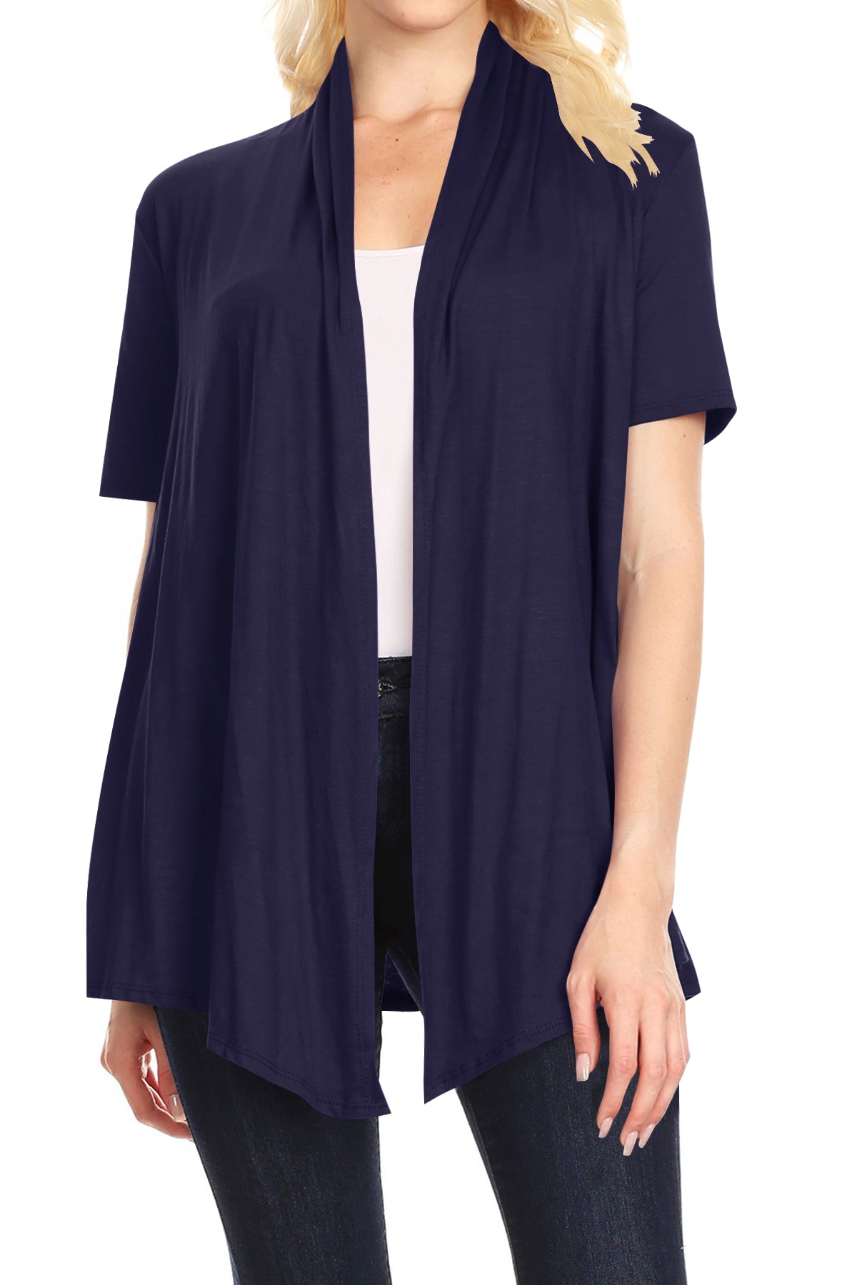 Women's Casual Solid Short Sleeve Cardigan