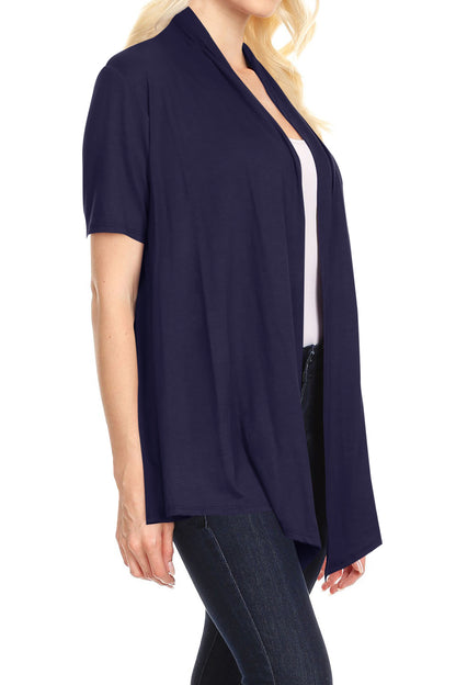 Women's Casual Solid Short Sleeve Cardigan