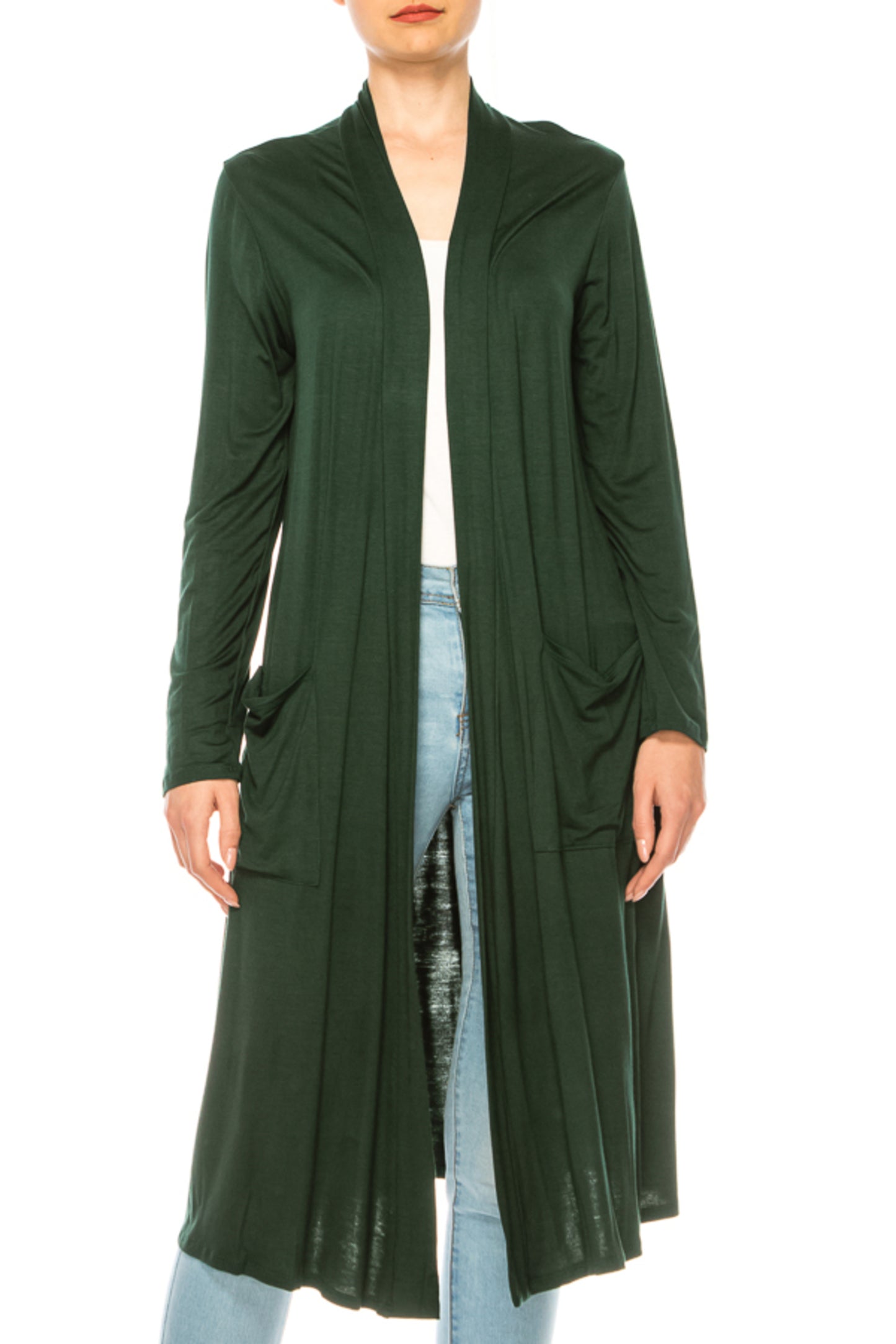 Women's Casual Relexed Fit Side Pockets Long Cardigan