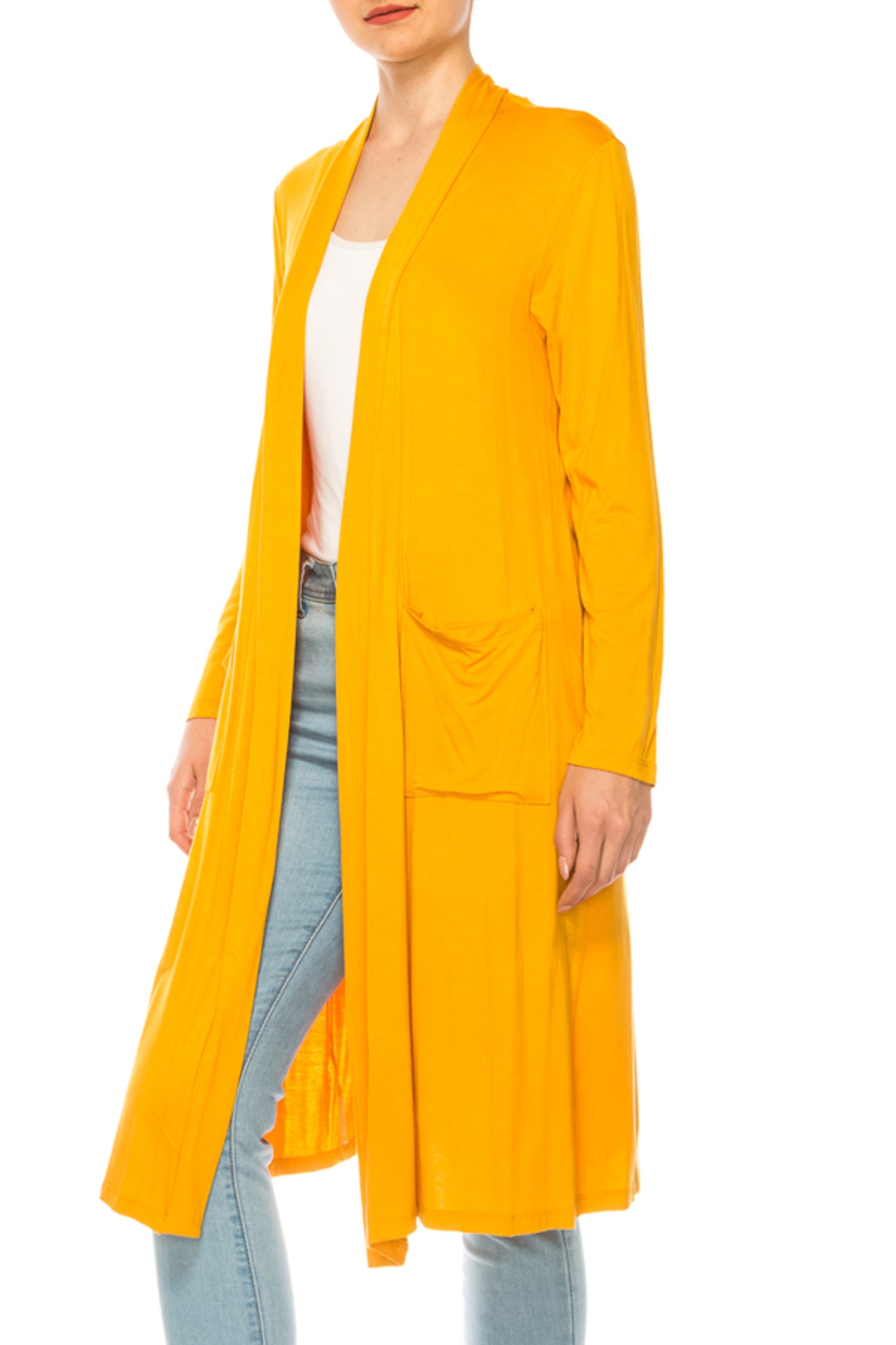 Women's Casual Relexed Fit Side Pockets Long Cardigan