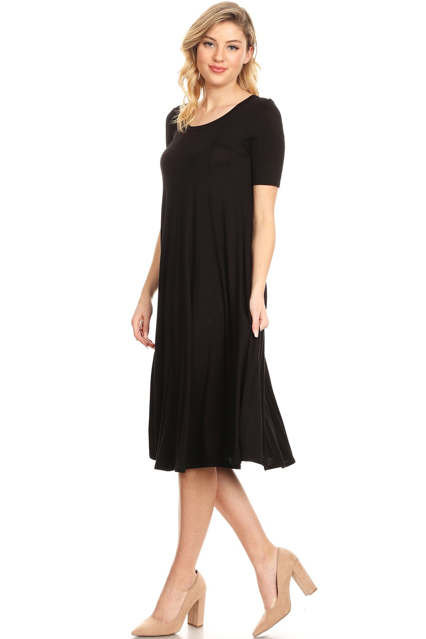 Women's A-Line Short Sleeve Jersey Knit Dress - Comfortable Relaxed Fit (S-3XL)