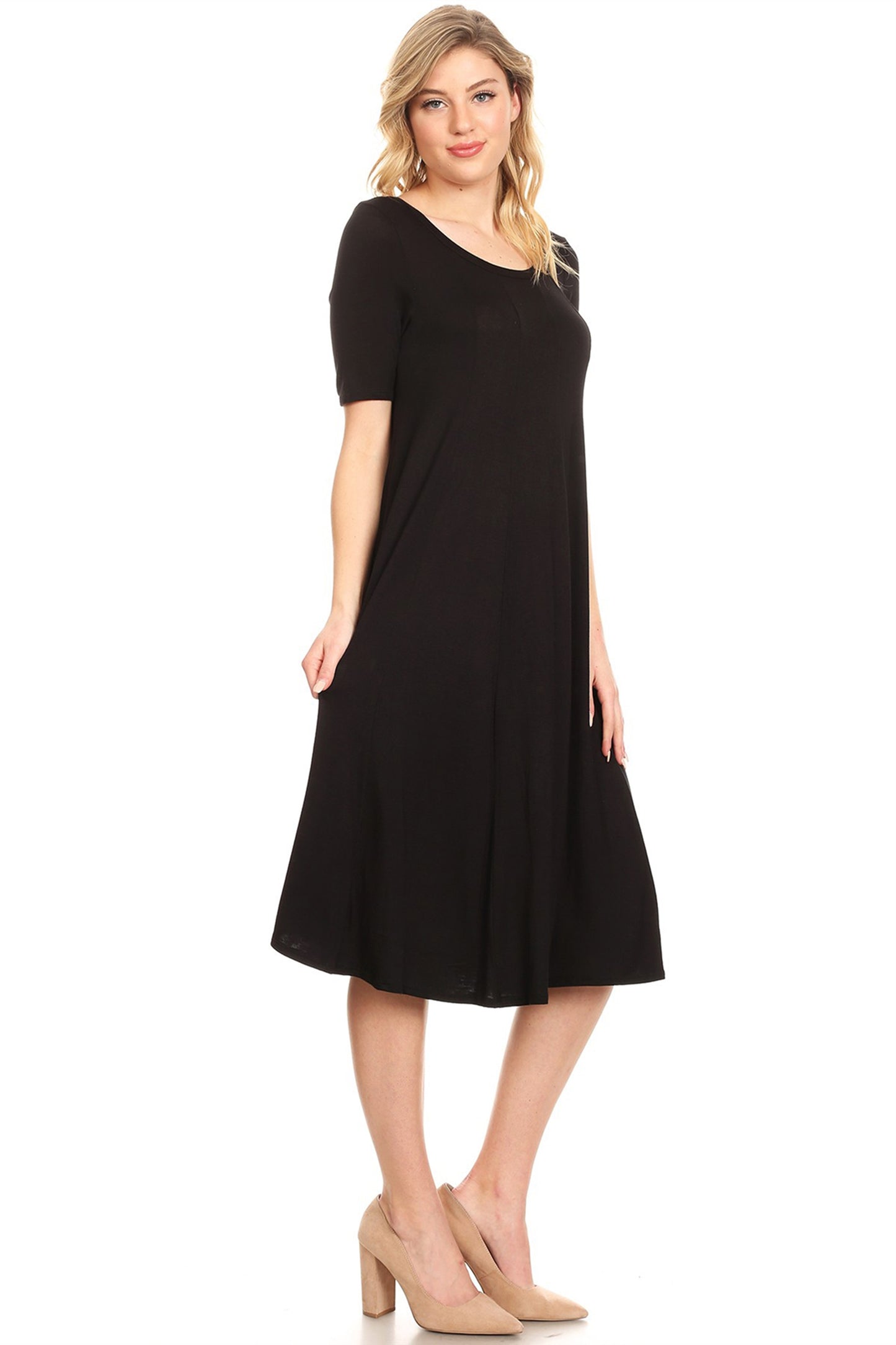 Women's A-Line Short Sleeve Jersey Knit Dress - Comfortable Relaxed Fit (S-3XL)