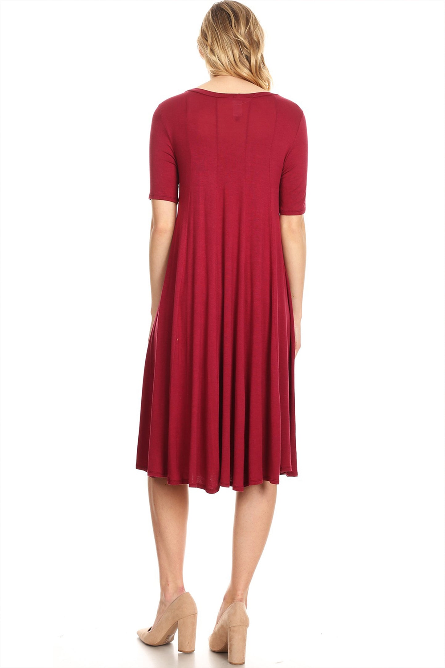 Women's A-Line Short Sleeve Jersey Knit Dress - Comfortable Relaxed Fit (S-3XL)