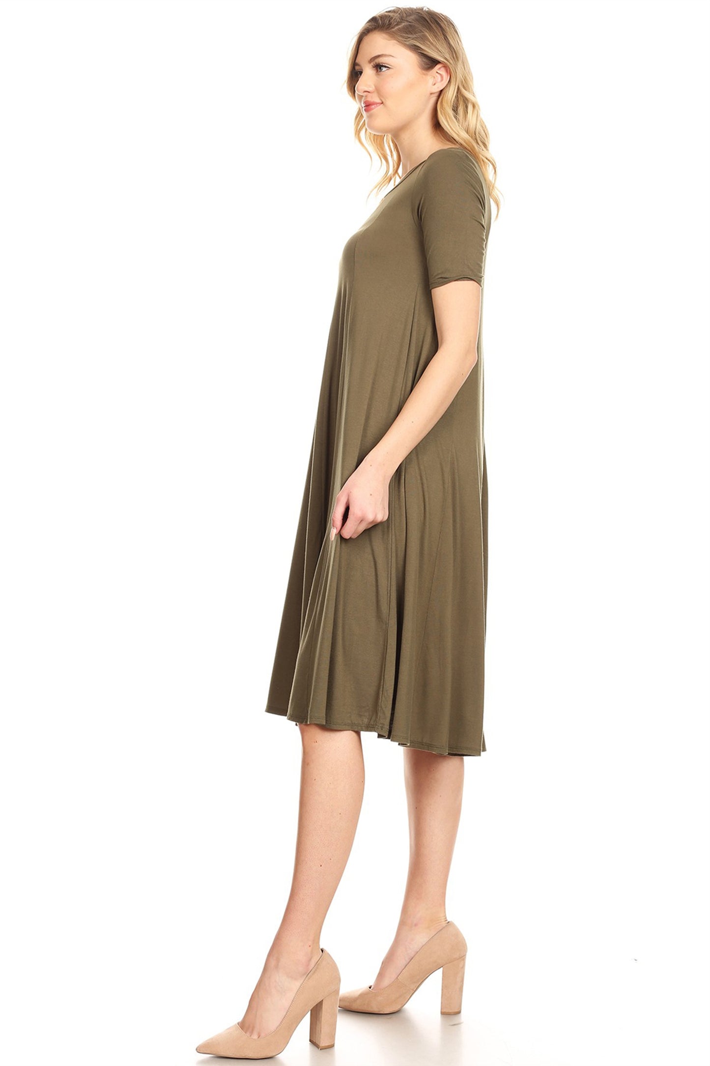 Women's A-Line Short Sleeve Jersey Knit Dress - Comfortable Relaxed Fit (S-3XL)