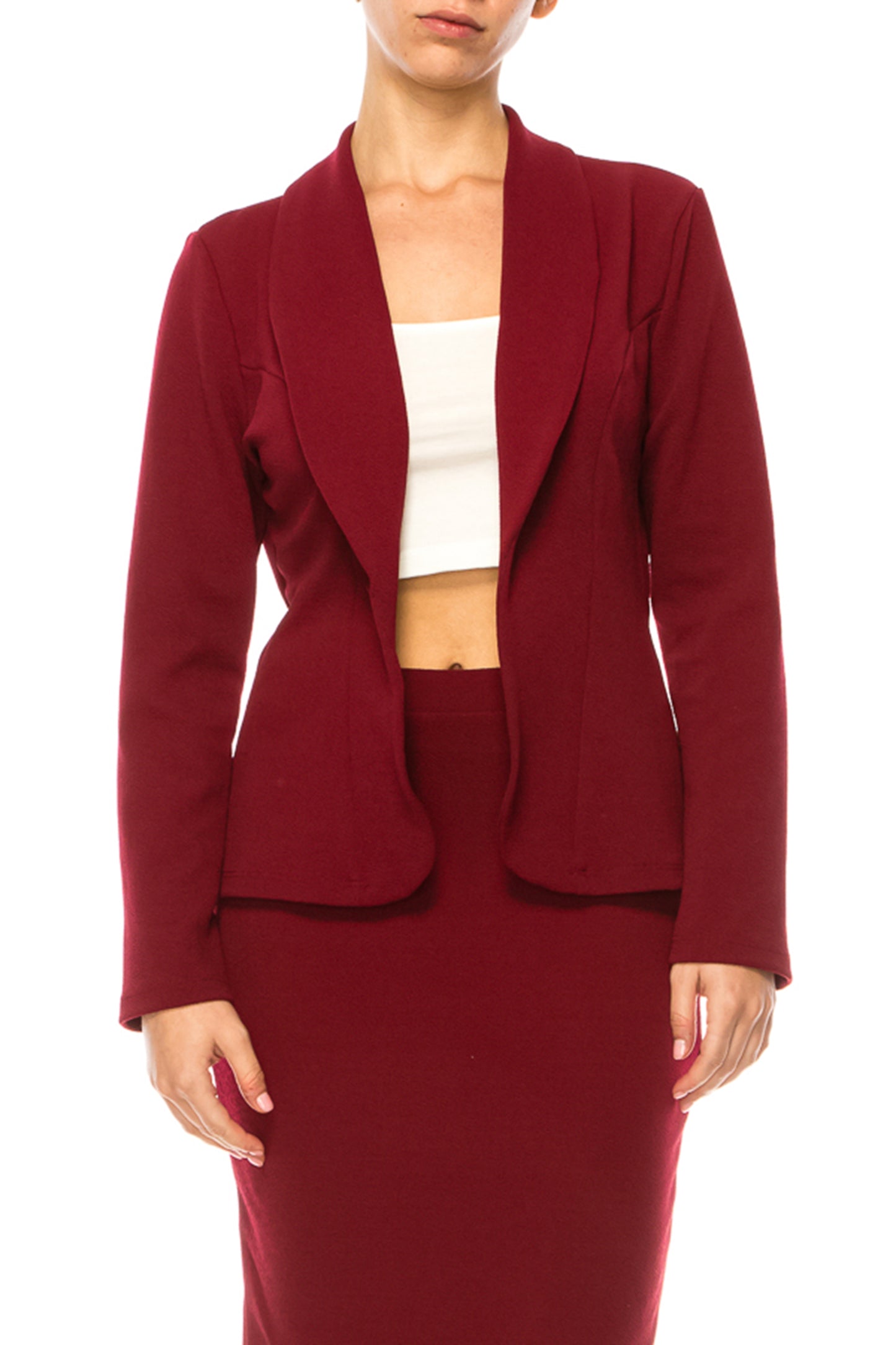 Women's Elegant 2-Piece Suit – Blazer and Pencil Skirt, Professional Workwear