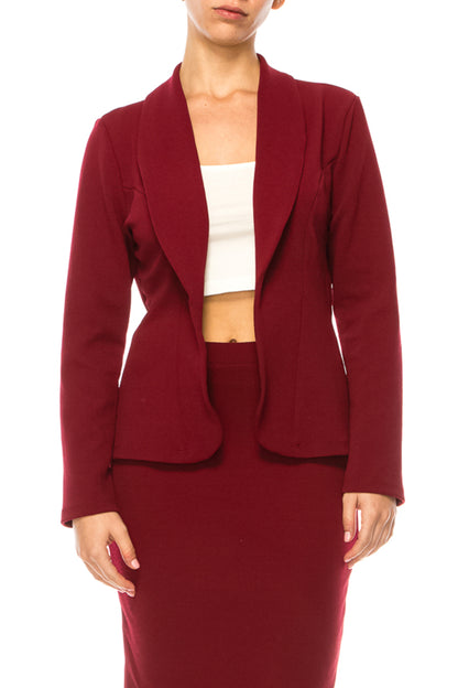 Women's Elegant 2-Piece Suit – Blazer and Pencil Skirt, Professional Workwear