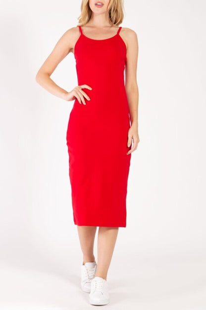 Women's Casual Spaghetti Strap Midi Dress