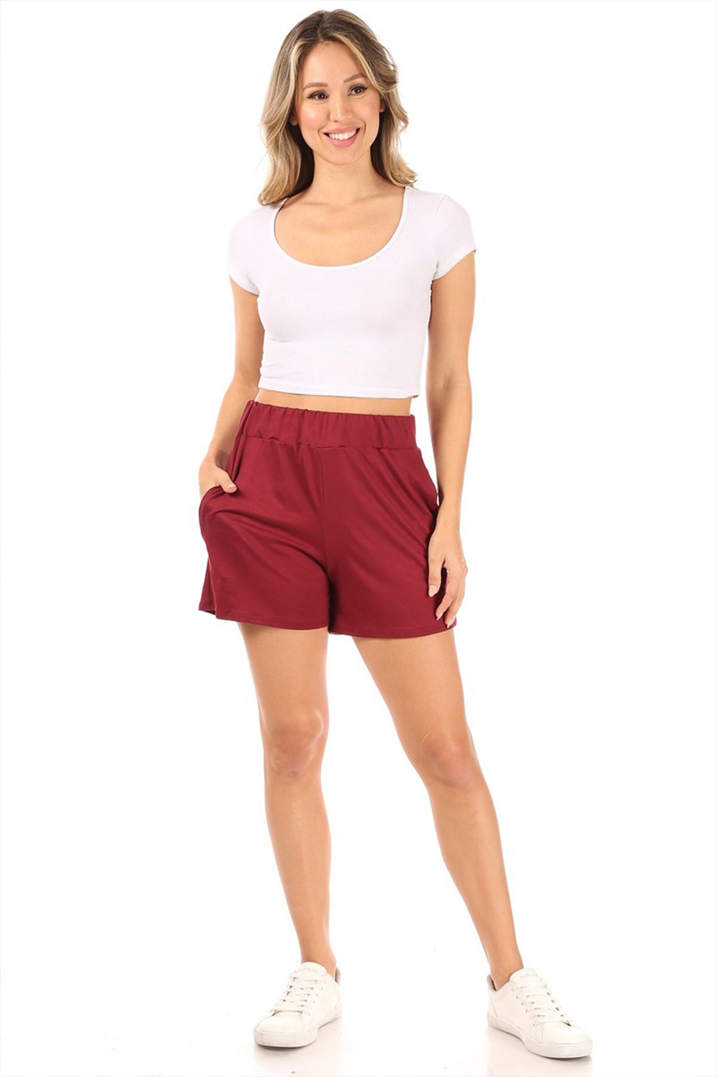 Women's Essential High Waist Solid Pull-On Shorts for Casual Wear