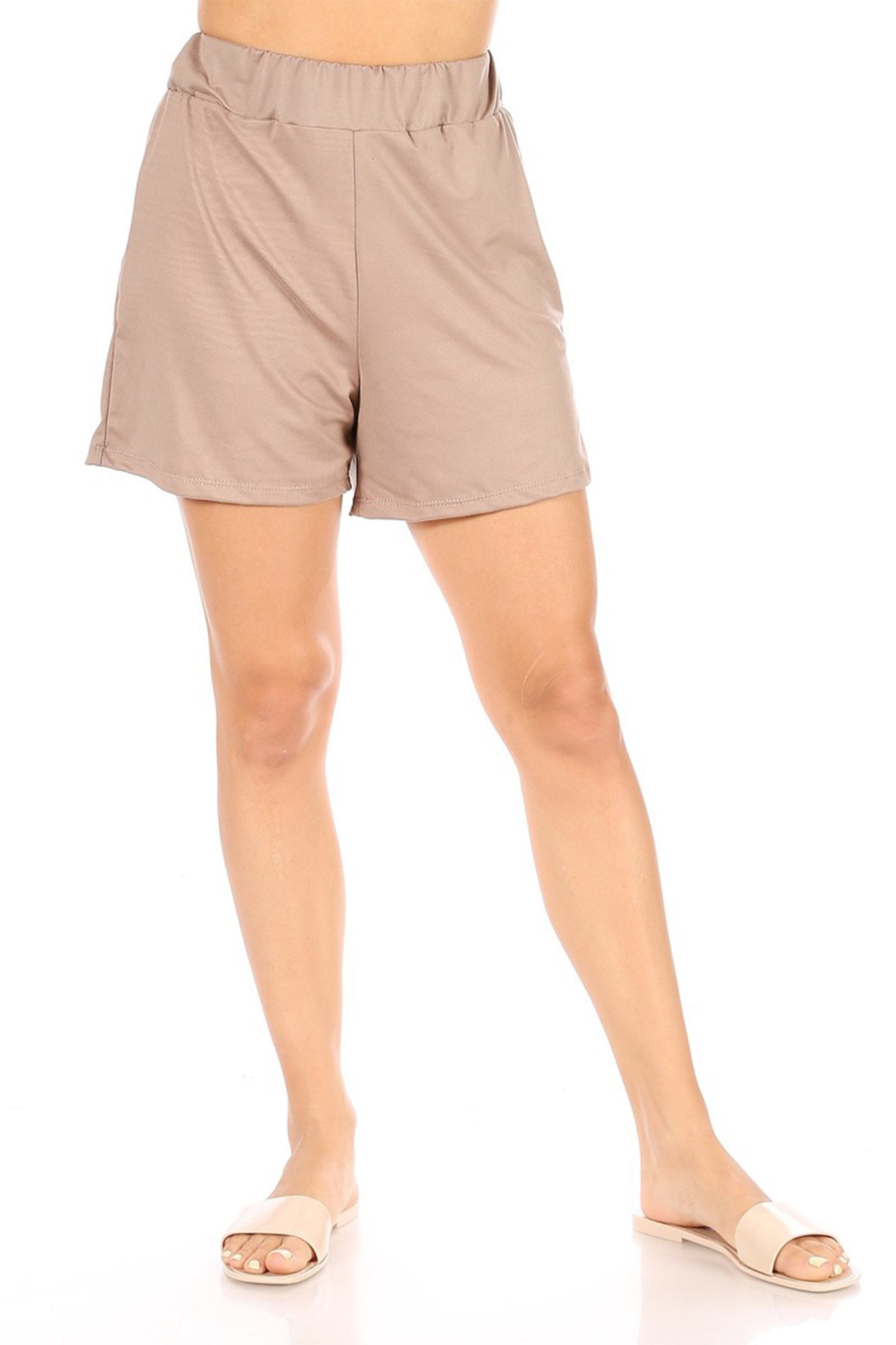 Women's Essential High Waist Solid Pull-On Shorts for Casual Wear