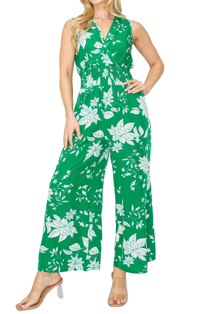 Floral Print Sleeveless Wide-Leg Jumpsuit with Elastic Waist #ZD22063C77 $9.50