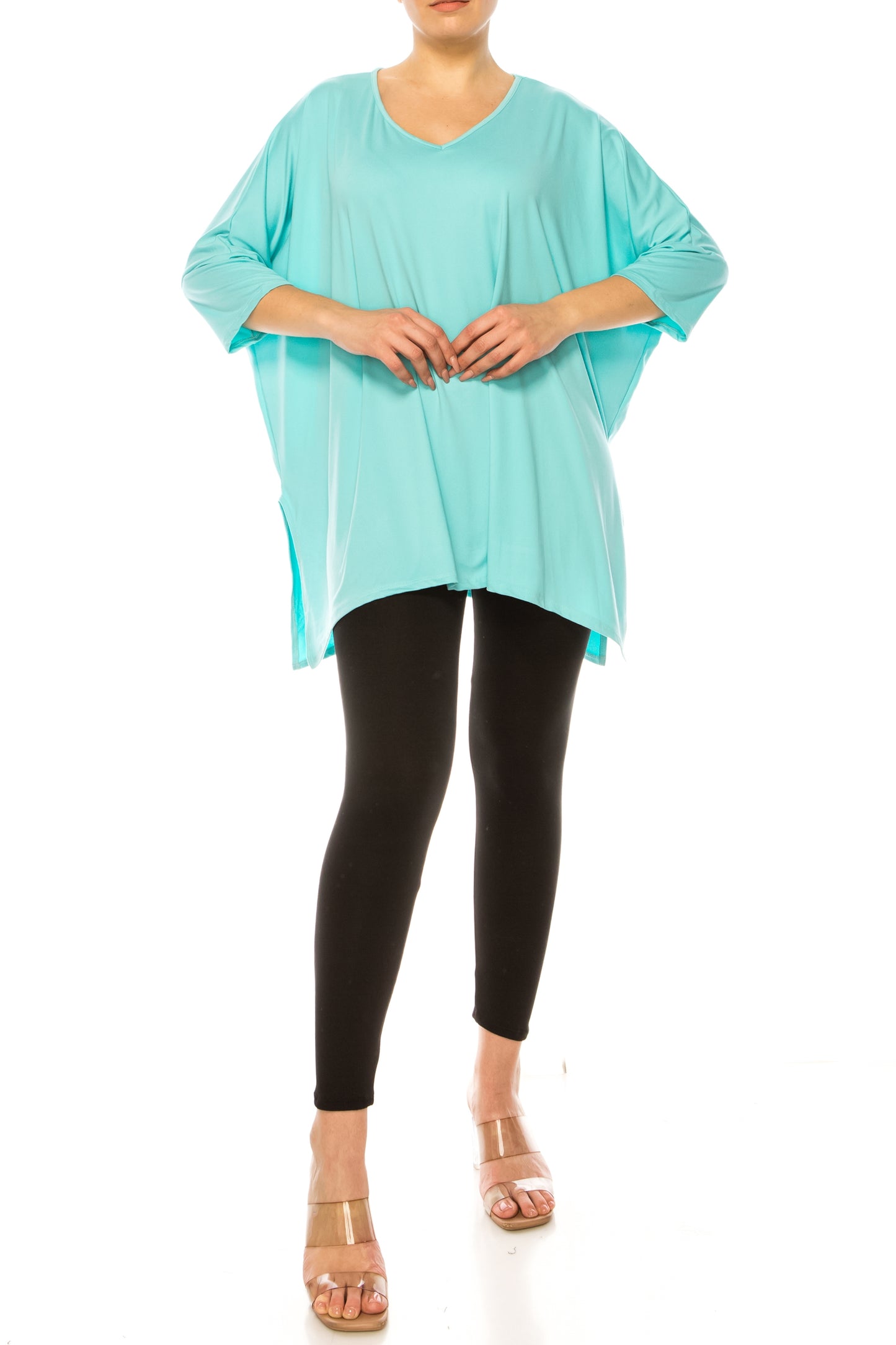 2-Piece Lounge Set Buttery Soft Tunic and Black Leggings