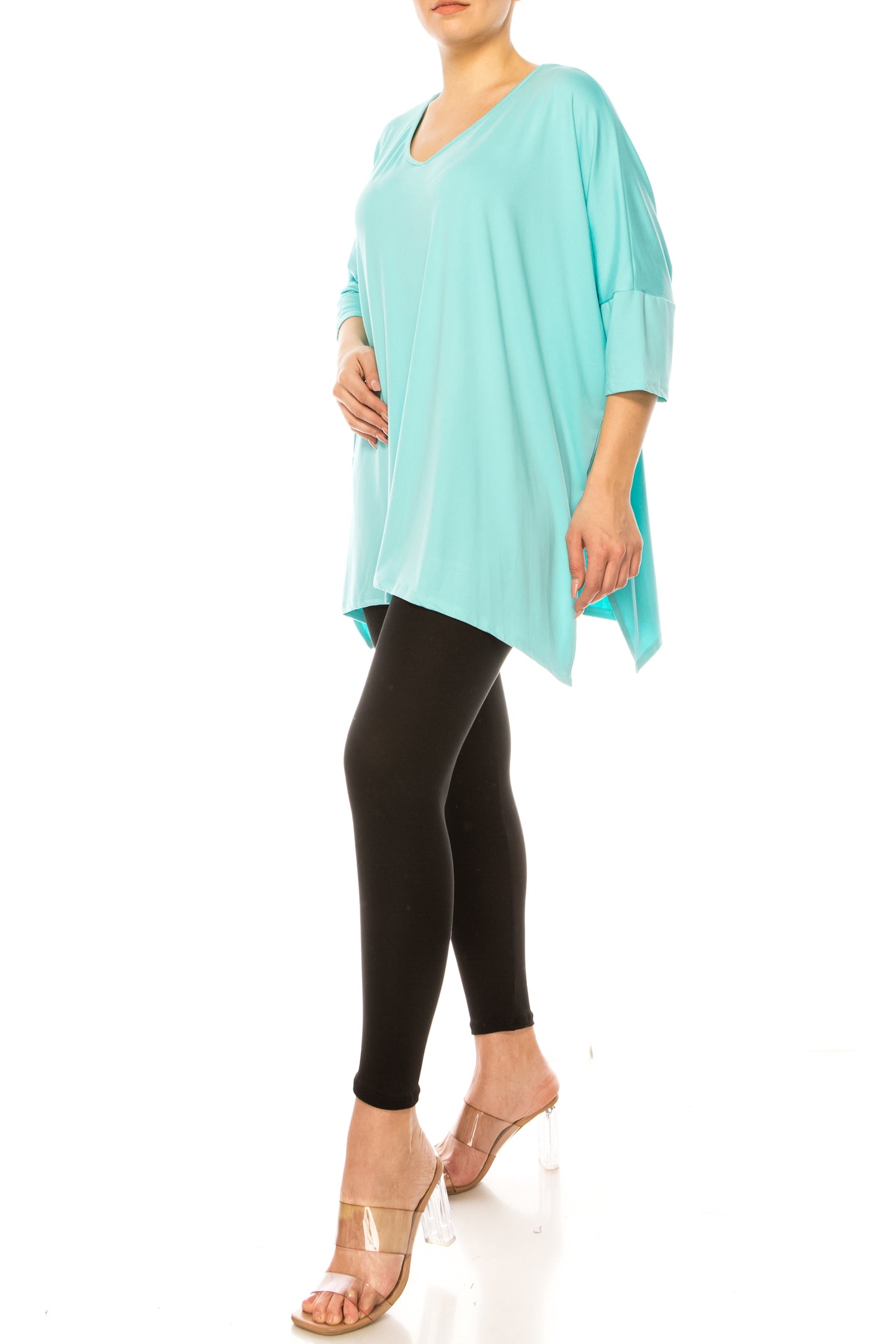 2-Piece Lounge Set Buttery Soft Tunic and Black Leggings