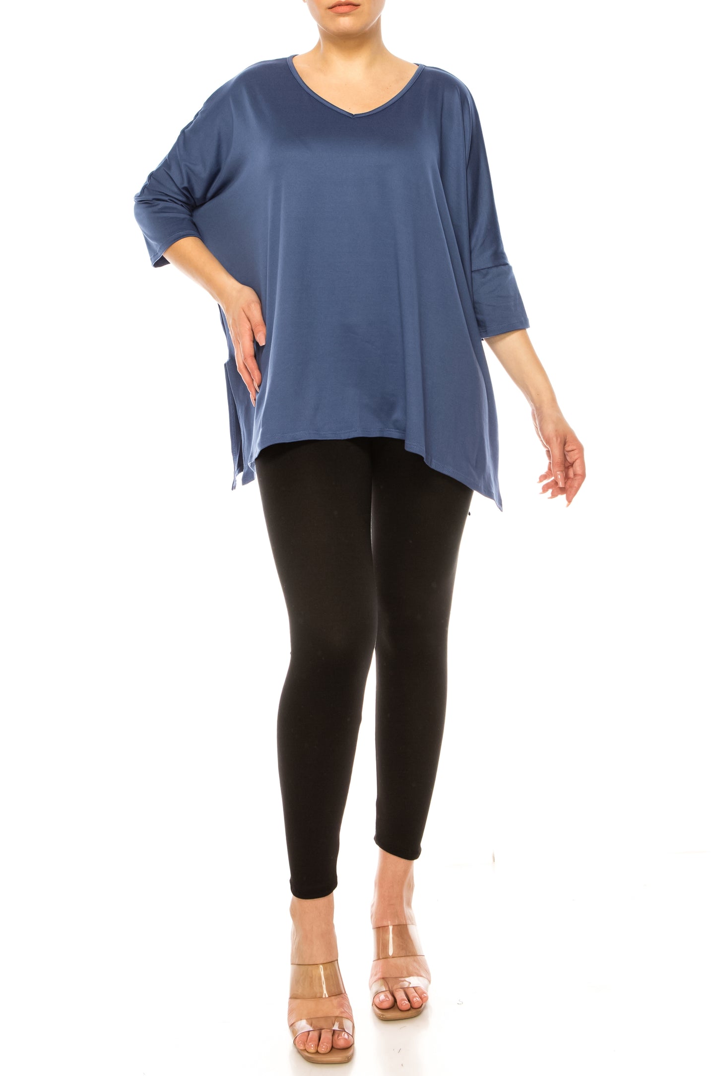 2-Piece Lounge Set Buttery Soft Tunic and Black Leggings