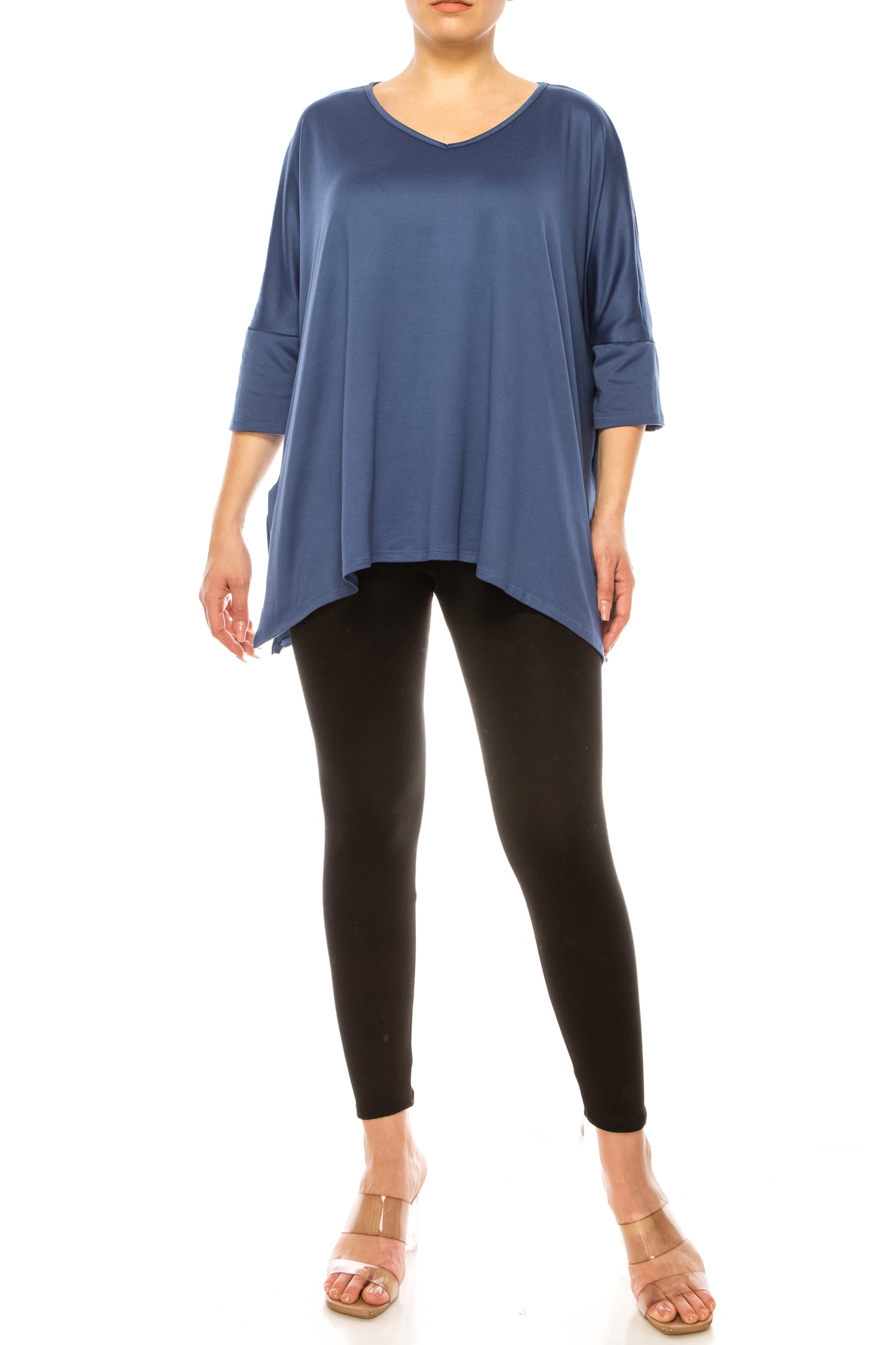 2-Piece Lounge Set Buttery Soft Tunic and Black Leggings