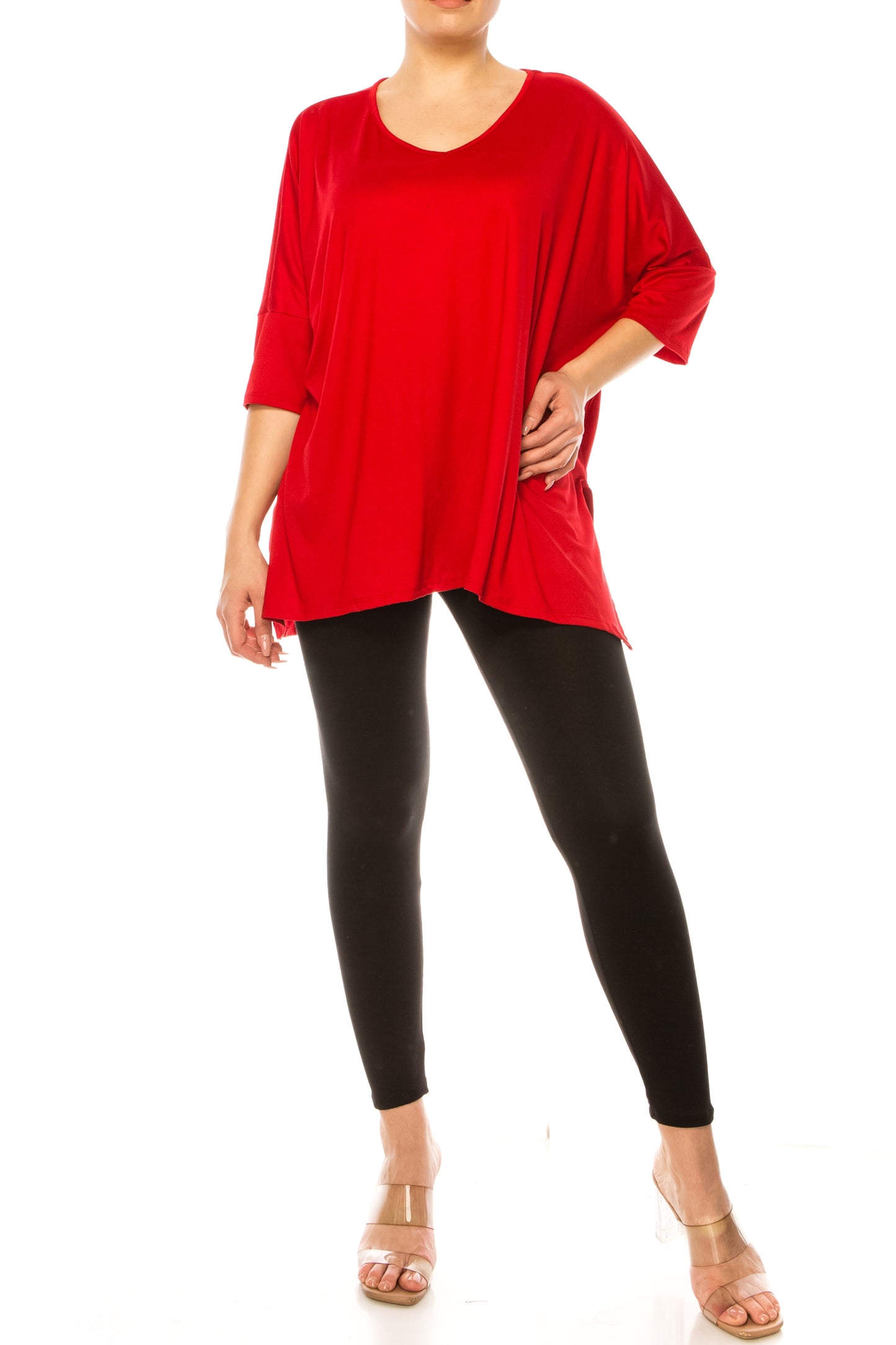 2-Piece Lounge Set Buttery Soft Tunic and Black Leggings