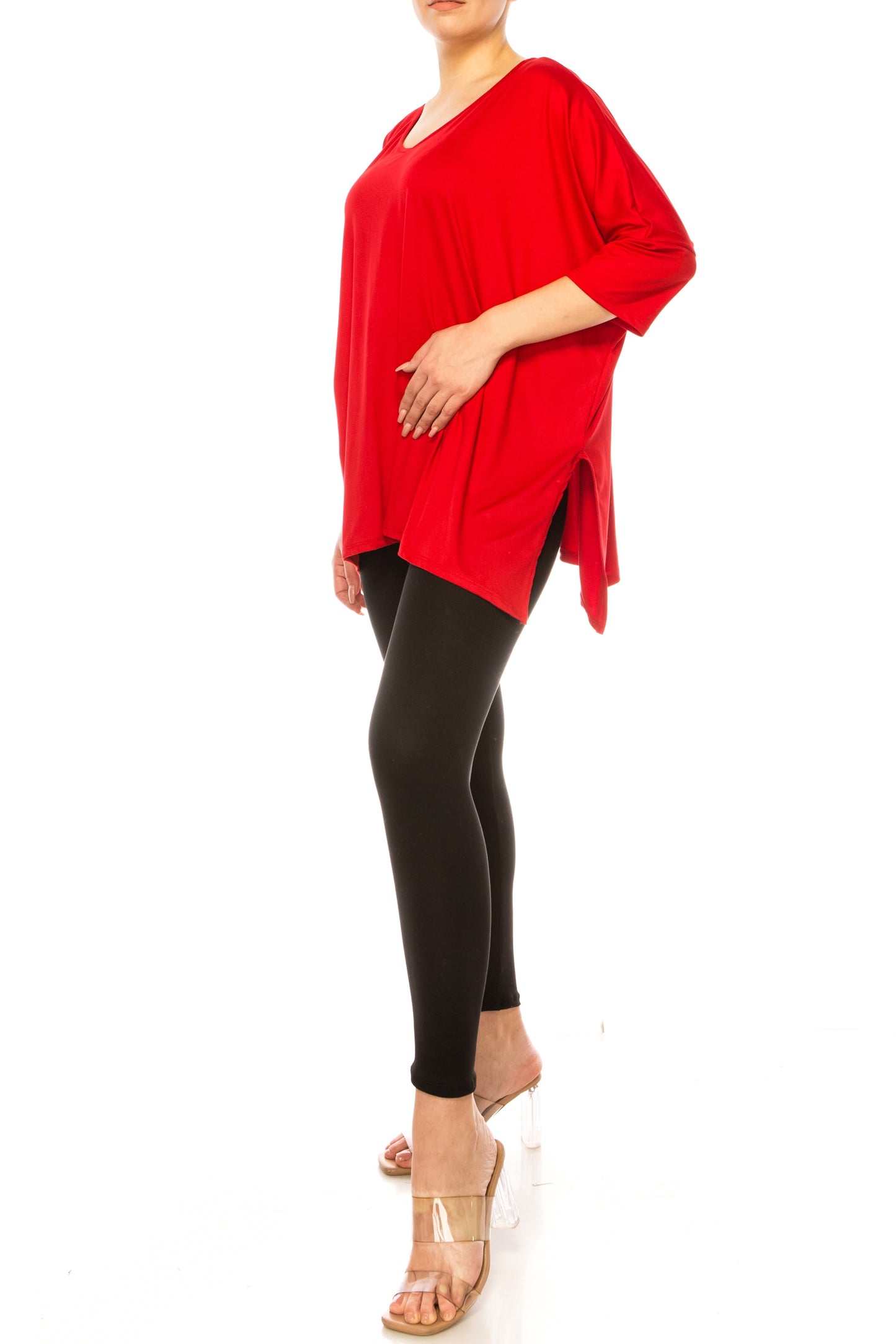 2-Piece Lounge Set Buttery Soft Tunic and Black Leggings