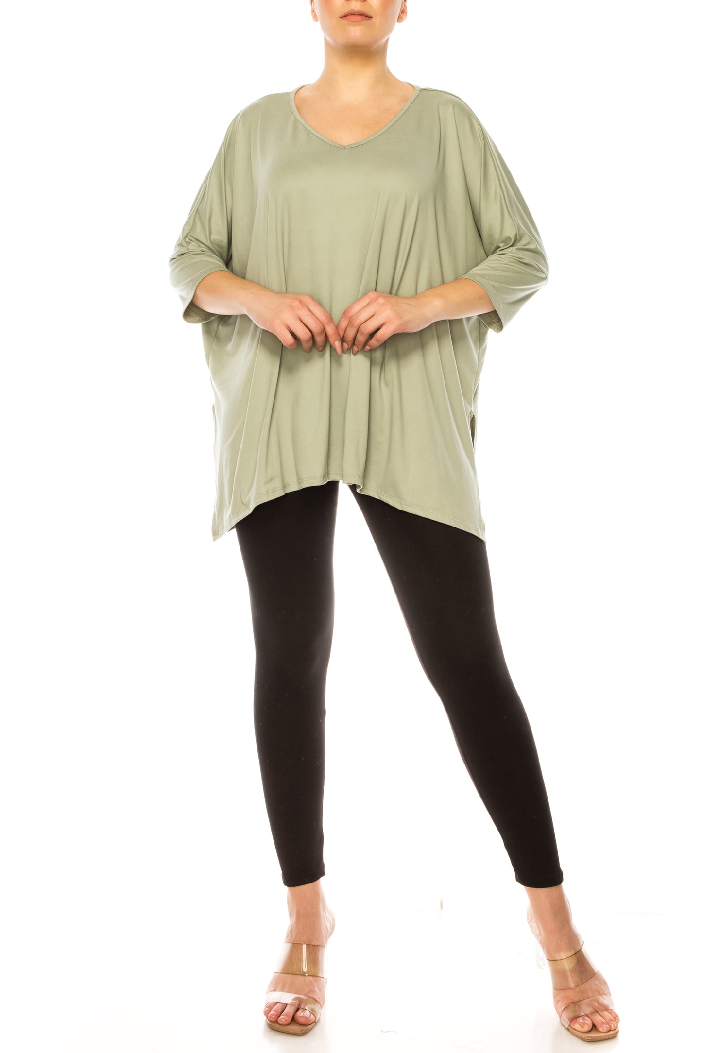 2-Piece Lounge Set Buttery Soft Tunic and Black Leggings