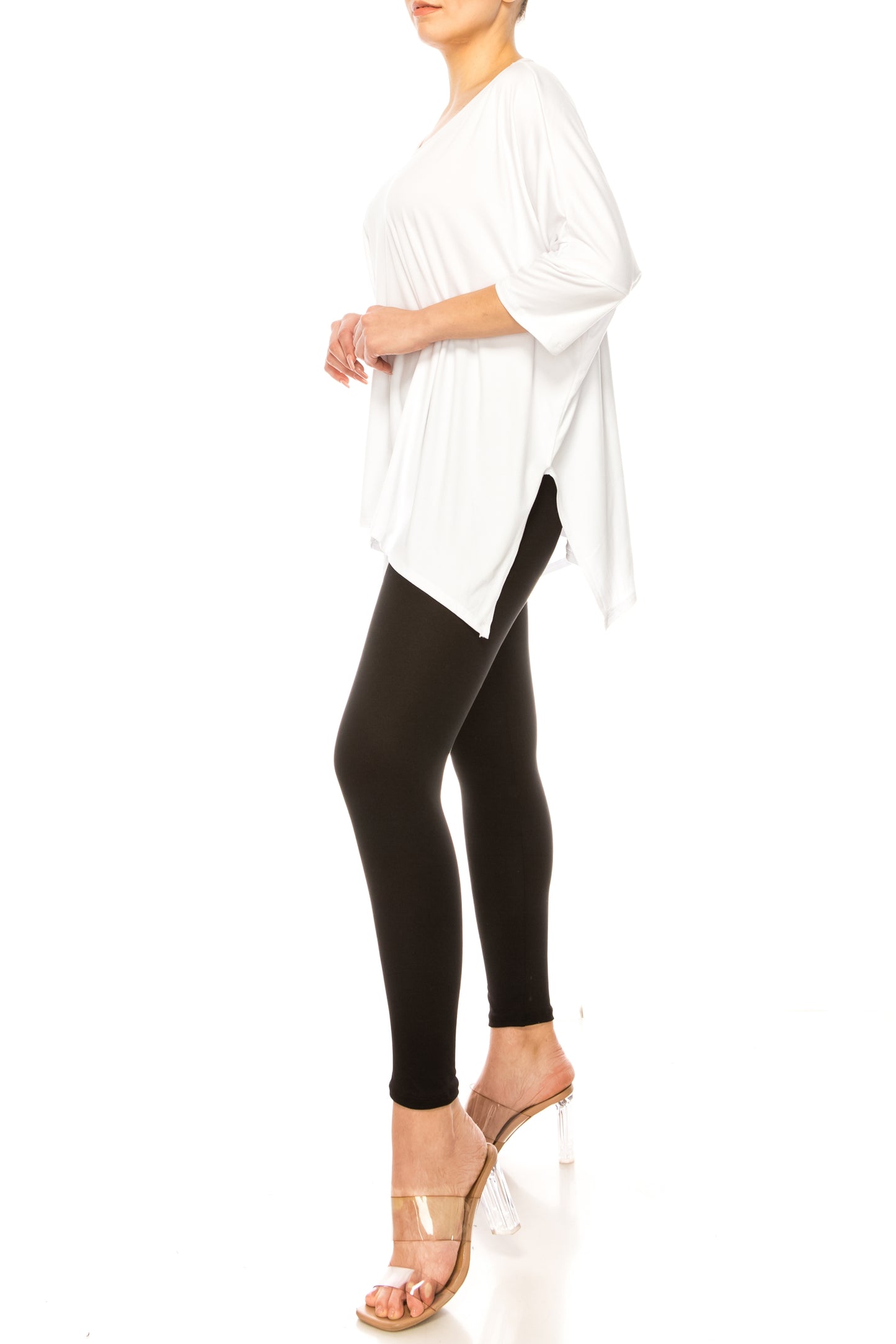 2-Piece Lounge Set Buttery Soft Tunic and Black Leggings