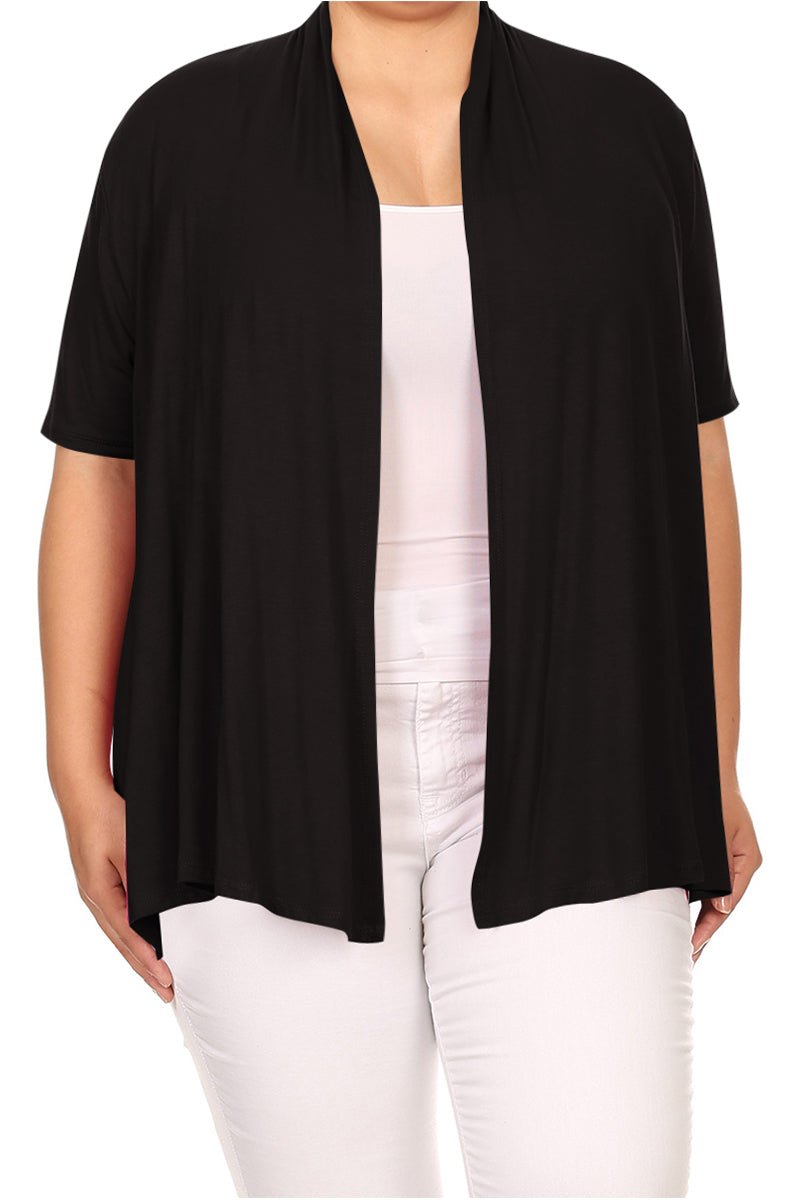 Women's Plus Size Casual Short Sleeve Cardigan