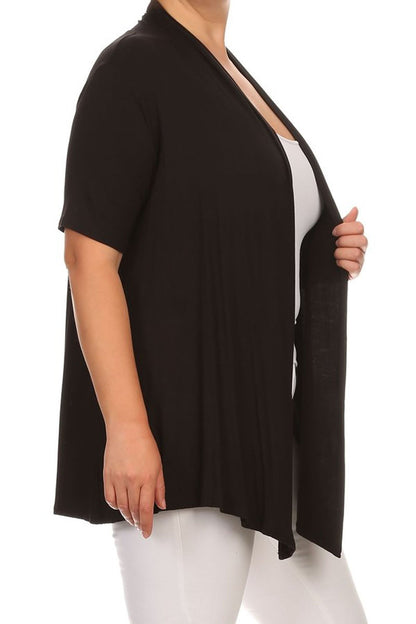 Women's Plus Size Casual Short Sleeve Cardigan