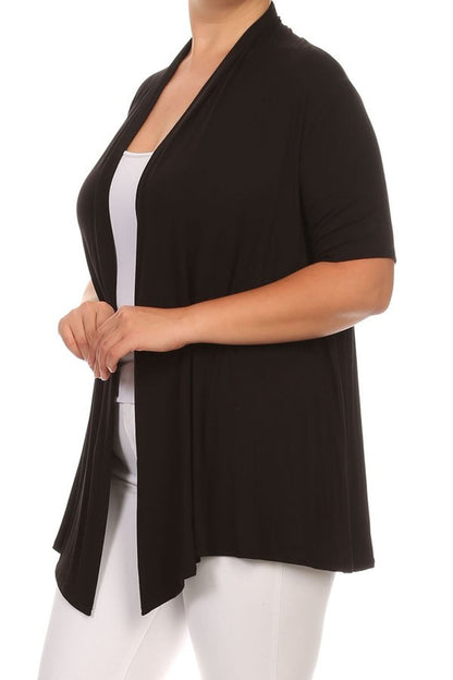 Women's Plus Size Casual Short Sleeve Cardigan