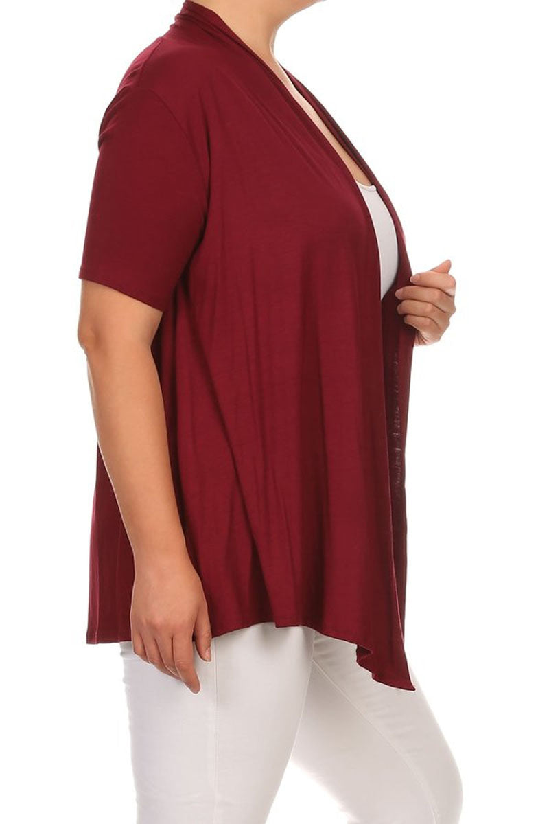 Women's Plus Size Casual Short Sleeve Cardigan