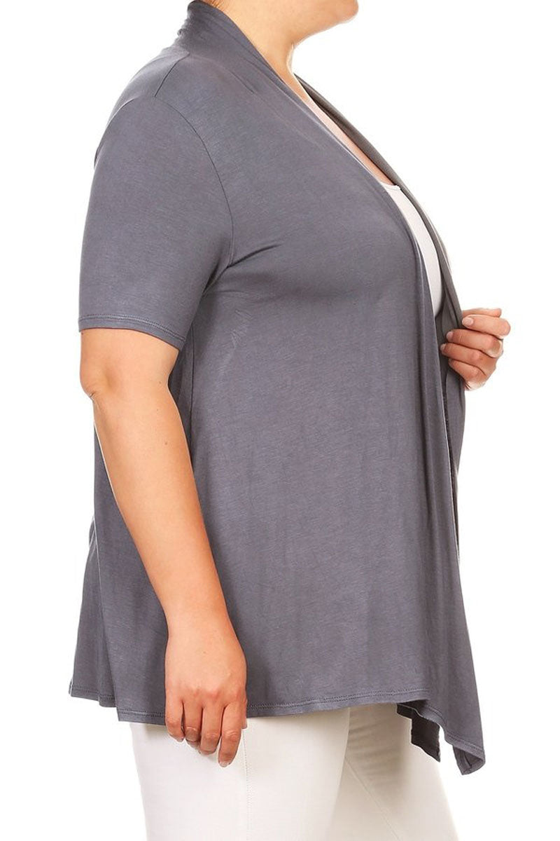 Women's Plus Size Casual Short Sleeve Cardigan