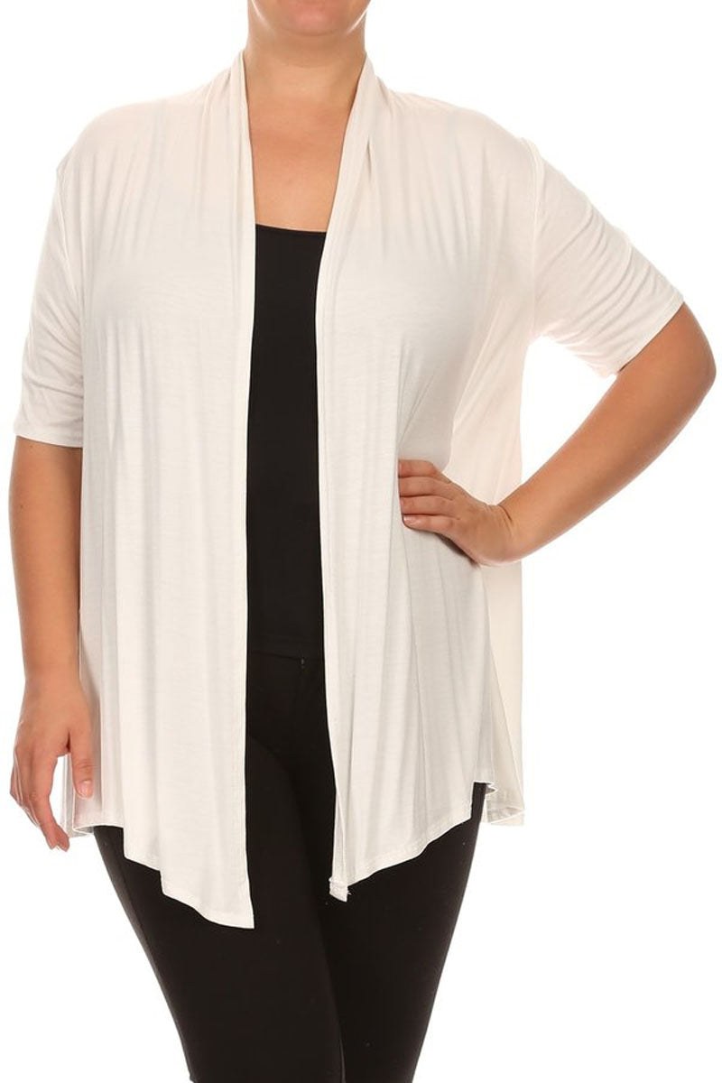 Women's Plus Size Casual Short Sleeve Cardigan