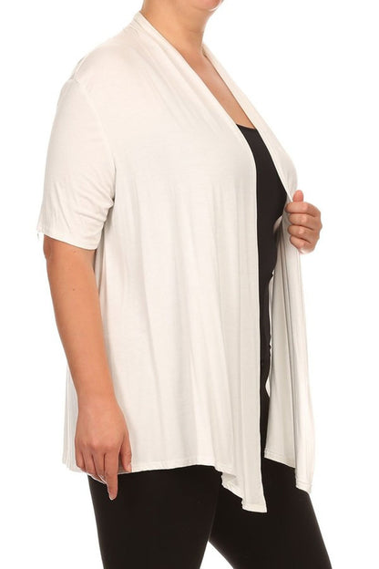 Women's Plus Size Casual Short Sleeve Cardigan