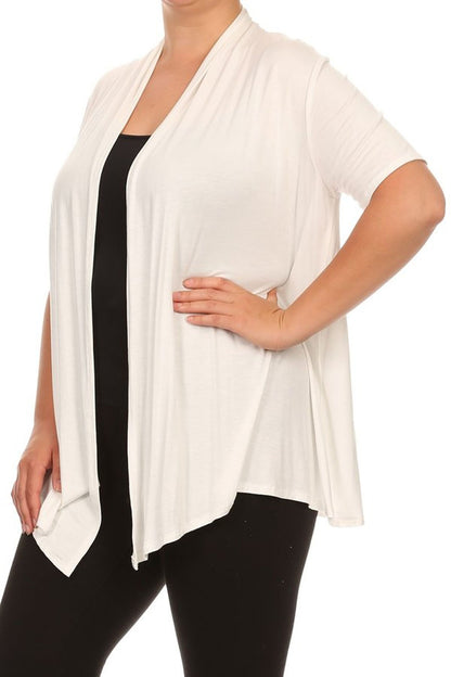 Women's Plus Size Casual Short Sleeve Cardigan