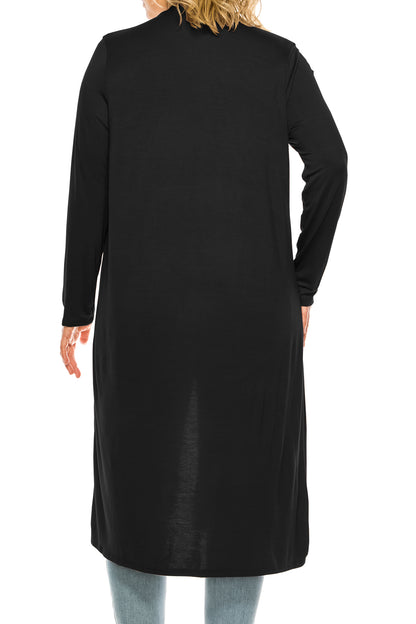 Women's Plus Size, Casual Long Open Front Drape Lightweight Duster Sweater Cardigan.