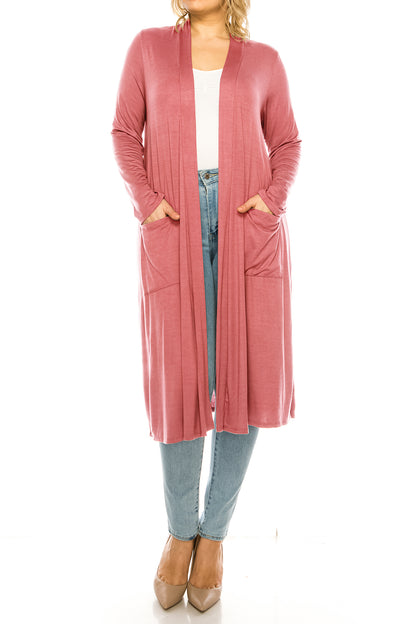 Women's Plus Size, Casual Long Open Front Drape Lightweight Duster Sweater Cardigan.